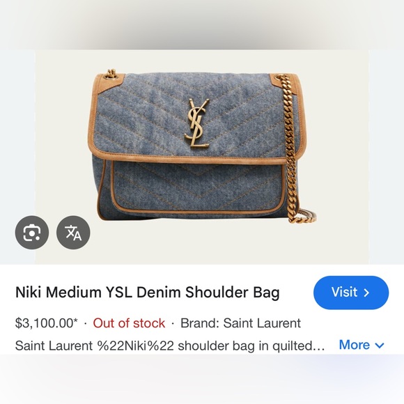 Saint Laurent Denim Niki bag - Picture 1 of 4